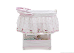 Delta Children Minnie's World Gliding Bassinet, Full Right Side View with Canopy Option a2a