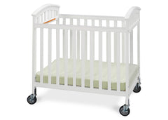 Simmons Kids White (100) Laurel Crib, Side View a2a