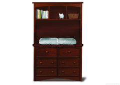 Simmons Kids Espresso Truffle (208) Elite 2-in-1 Hutch/Bookcase, Atop Elite Double Dresser with Props 1 a3a