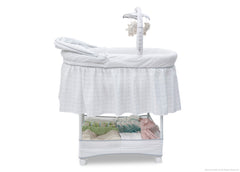 Delta Children Ivory (124) Slumber Time Elite Gliding Bassinet, Full Right Side View a3a