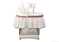 Delta Children Espresso Truffle (208) Slumber Time Elite Gliding Bassinet, Full Right Side View with Canopy b3b