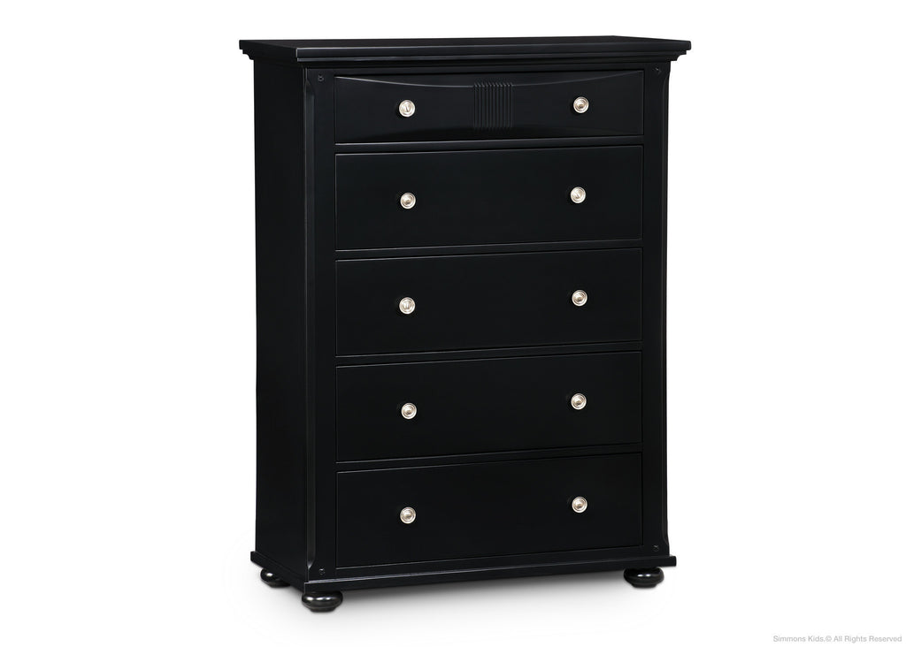 Simmons Kids Black (001) Impressions 5-Drawer Chest, Side View a2a