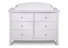 Simmons Kids White Ambiance (108) Madisson Double Dresser (303030), Front View with Changing Topper a2a