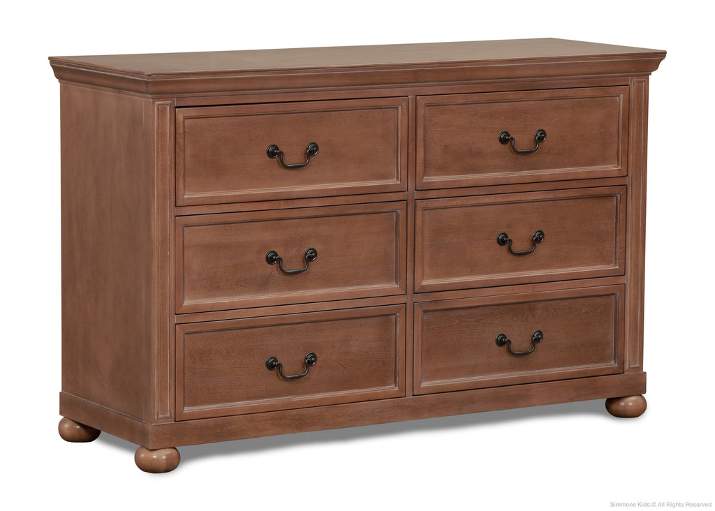 Simmons Kids Antique Walnut (267) Chateau Double Dresser a1a