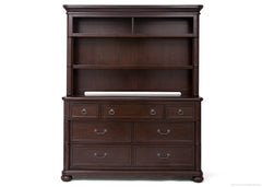 Simmons Kids Molasses (226) Hanover Park Bookcase & Hutch, Front View atop Hanover Park Double Dresser a4a