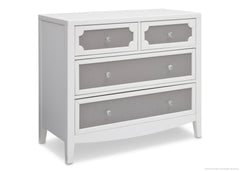 Simmons Kids Antique White/Grey (066) Hollywood 4 Drawer Chest Angle View a2a