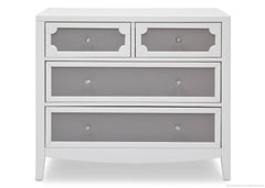 Simmons Kids Antique White/Grey (066) Hollywood 4 Drawer Chest Front View a1a