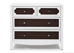 Simmons Kids White/Dark Chocolate (141) Hollywood 4 Drawer Chest Front View b1b