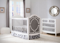 Simmons Kids Antique White/Grey (066) Hollywood 3-in-1 Crib, Crib Conversion in Setting a1a