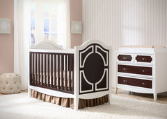 Simmons Kids White/Dark Chocolate (141) Hollywood 3-in-1 Crib, Crib Conversion in Setting b1b