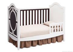 Simmons Kids White/Dark Chocolate (141) Hollywood 3-in-1 Crib, Toddler Bed Conversion c4c