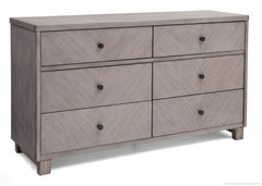 Simmons Kids Stained Grey (054) Chevron 6 Drawer Dresser, Side View a2a