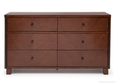 Simmons Kids Espresso Truffle (208) Chevron 6 Drawer Dresser, Front View b1b