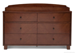 Simmons Kids Espresso Truffle (208) Chevron 6 Drawer Dresser, Front View with Changing Top b3b