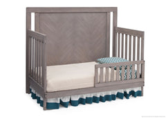 Simmons Kids Stained Grey (054) Chevron Crib 'N' More, Toddler Bed Conversion a3a