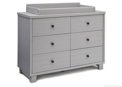 Simmons Kids Grey (026) Rowen Double Dresser (320030), Side View with Topper a3a