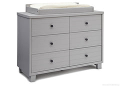Simmons Kids Grey (026) Rowen Double Dresser (320030), Side View with Topper and Props a4a