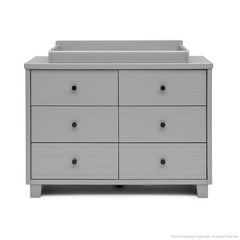 Simmons Kids Grey (026) Rowen Double Dresser (320030), Front View with Topper a2a