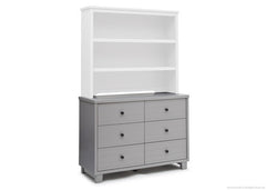 Simmons Kids Grey (026) Rowen Double Dresser (320030), Right Side View with Rowen Bookcase & Hutch a6a