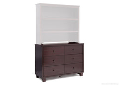 Simmons Kids Black Espresso (907) Rowen Double Dresser (320030), Right Side View with Rowen Bookcase & Hutch b6b