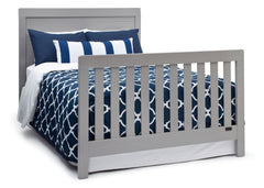 Simmons Kids Grey (026) Rowen Crib (320180), Side View with Full-Size Bed Conversion a6a