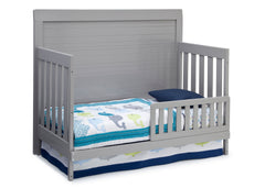 Simmons Kids Grey (026) Rowen Crib (320180), Side View with Toddler Bed Conversion a3a