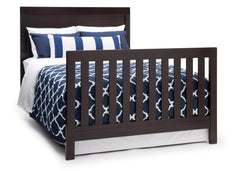 Simmons Kids Black Espresso (907) Simmons Kids Rowen Crib (320180), Side View with Full-Size Bed Conversion b5b