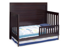 Simmons Kids Black Espresso (907) Simmons Kids Rowen Crib (320180), Side View with Toddler Bed Conversion b3b