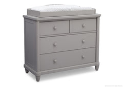Simmons Kids Grey (026) Belmont 4 Drawer Dresser, Side View with Props a3a