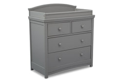 Simmons Kids Grey (026) Emma 4 Drawer Dresser with Changing Top Right Facing View a2a