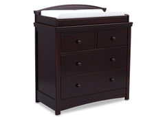 Simmons Kids Black Espresso (907) Emma 4 Drawer Dresser with Changing Top Right Facing View with Pad b2b