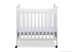 Delta Children White (100) Bella Cozy Portable Crib Front View a1a