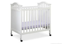 Delta Children White (100) Bella Cozy Portable Crib Side View Left a2a