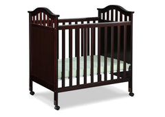 Delta Children Dark Chocolate (207) Bella Cozy Portable Crib Side View Right b2b