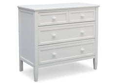 Delta Children Epic Signature 3 Drawer Dresser with Changing Top, Right View no Top Bianca (130) b3b
