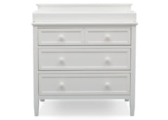 Delta Children Epic Signature 3 Drawer Dresser with Changing Top, Front View Bianca (130) b2b