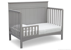 Delta Children Grey (026) Fancy 4-in-1 Crib Side View, Toddler Bed Conversion with Toddler Guardrail b5b