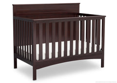 Delta Children Dark Chocolate (207) Fancy 4-in-1 Crib Side View, Crib Conversion c3c