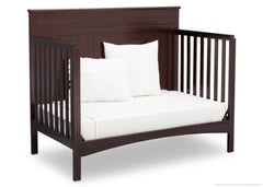 Delta Children Dark Chocolate (207) Fancy 4-in-1 Crib Side View, Day Bed Conversion c4c