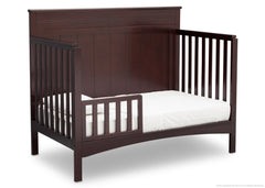 Delta Children Dark Chocolate (207) Fancy 4-in-1 Crib Side View, Toddler Bed Conversion with Toddler Guardrail c5c