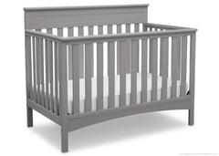 Delta Children Grey (026) Fabio 4-in-1 Crib Side View, Crib Conversion b3b