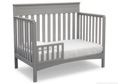 Delta Children Grey (026) Fabio 4-in-1 Crib Side View, Toddler Bed Conversion with Toddler Guardrail b4b