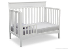 Delta Children Bianca (130) Fabio 4-in-1 Crib Side View, Toddler Bed Conversion with Toddler Guardrail a4a