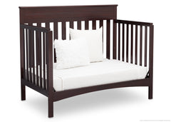 Delta Children Dark Chocolate (207) Fabio 4-in-1 Crib Side View, Day Bed Conversion c5c