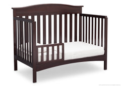 Delta Children Dark Chocolate (207) Baker 4-in-1 Crib Toddler Bed Conversion Side View c4c