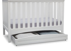 Delta Children White (130) Delta Arch Trundle under Crib with Props b2b