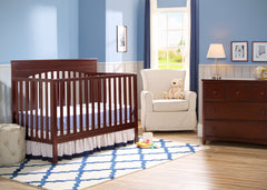 Delta Children Chocolate (204) Layla 4-in-1 Crib, Nursery View b1b