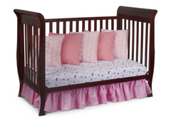 Delta Children Espresso Cherry (205) Charleston/Glenwood 3-in-1 Crib Side View, Day Bed Conversion b5b