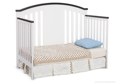 Delta Children White/Espresso (145) Newport 4-in-1 Crib, Toddler Bed Conversion a2a