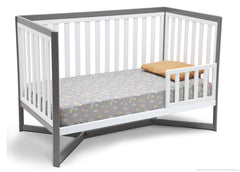 Delta Children White / Grey (027) Tribeca 4-in-1 Crib Side View, Toddler Bed Conversion a3a